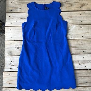 J. CREW Scalloped Dress Royal Blue